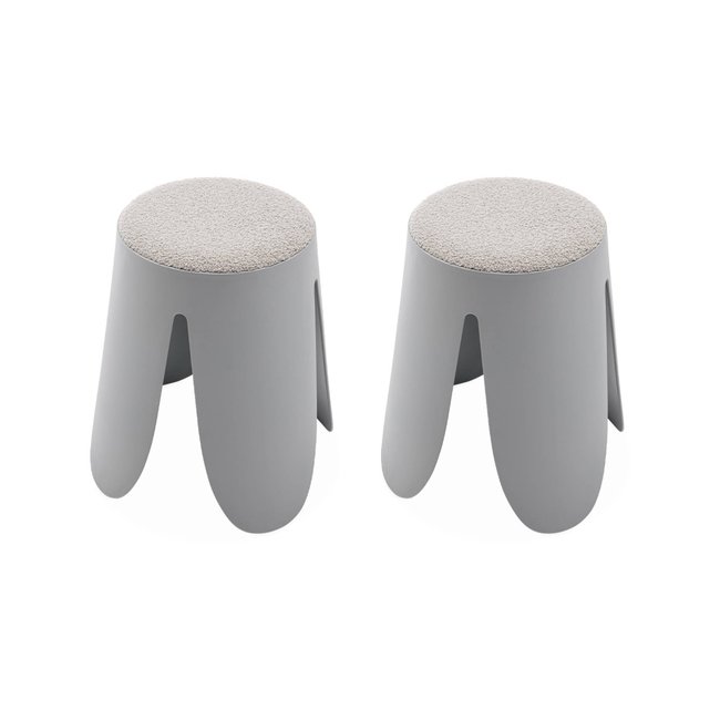 Tabouret empilable bouclette texturée (lot de 2) NIKI - SWEEEK