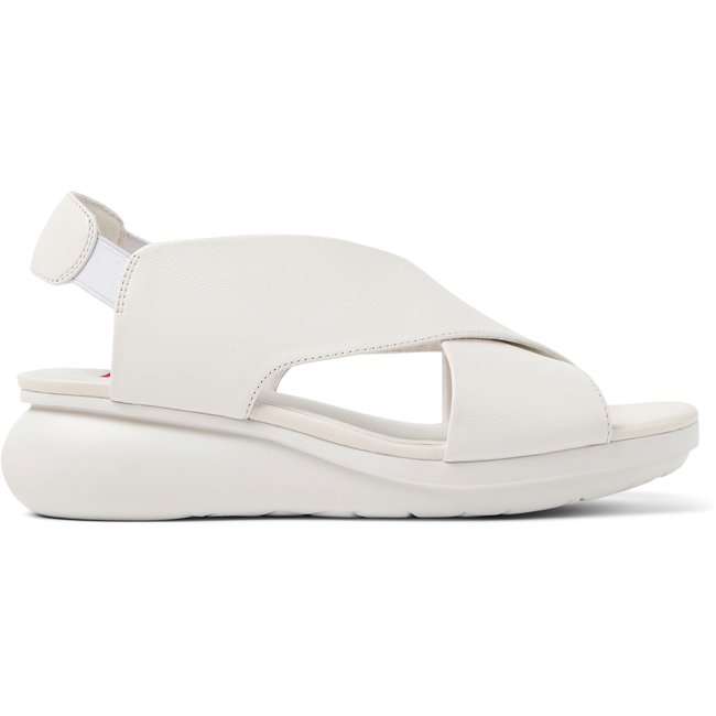 Sandales Balloon cuir blanc <span itemprop=