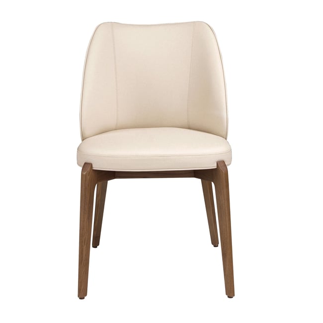 Chaise en similicuir crème Couleur noyer | crème <span itemprop=