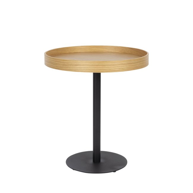 Table d'appoint ronde en bois et métal ø45cm- YURI - DRAWER