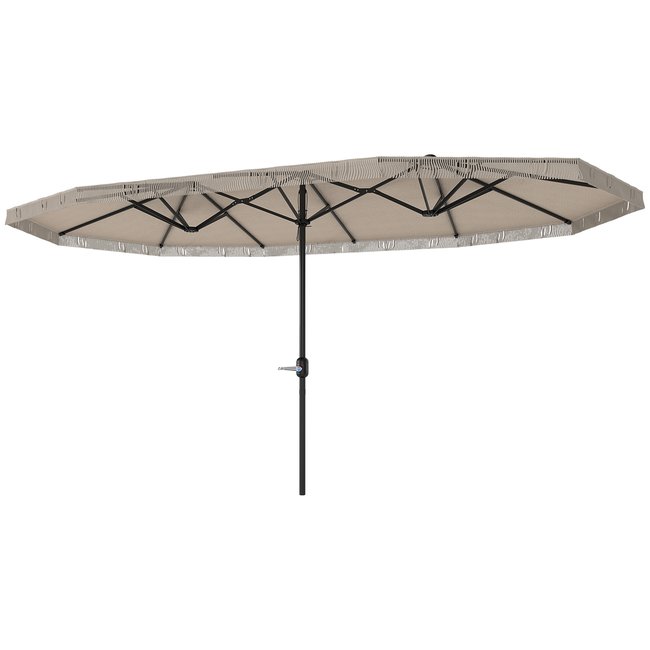 Parapluie double face Polyester Blanc beige <span itemprop=