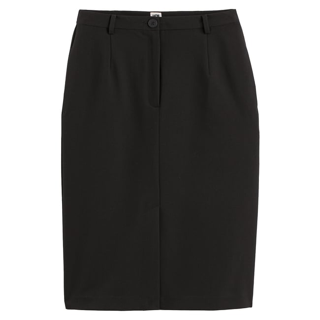 Юбка-карандаш средней длины черный LA REDOUTE COLLECTIONS
