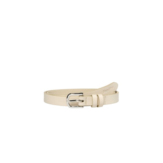 Ceinture avec boucle métallique brillante beige <span itemprop=