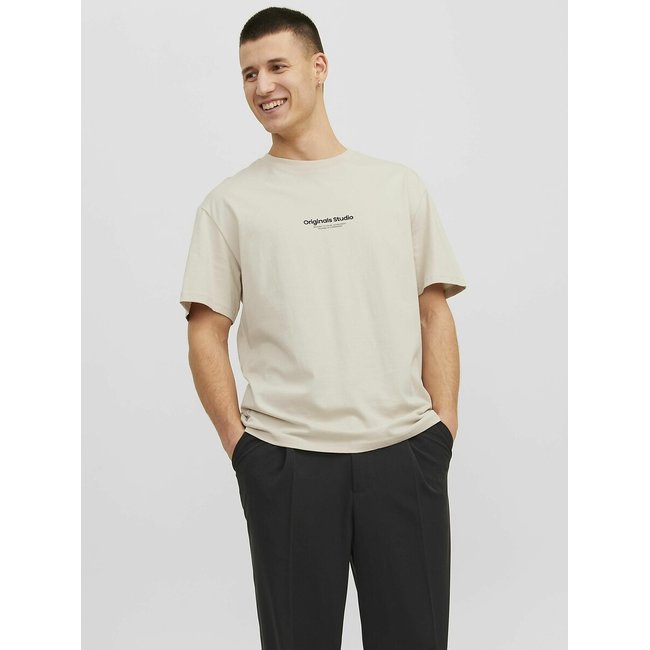 Slogan Print Cotton T-Shirt with Crew Neck - JACK & JONES