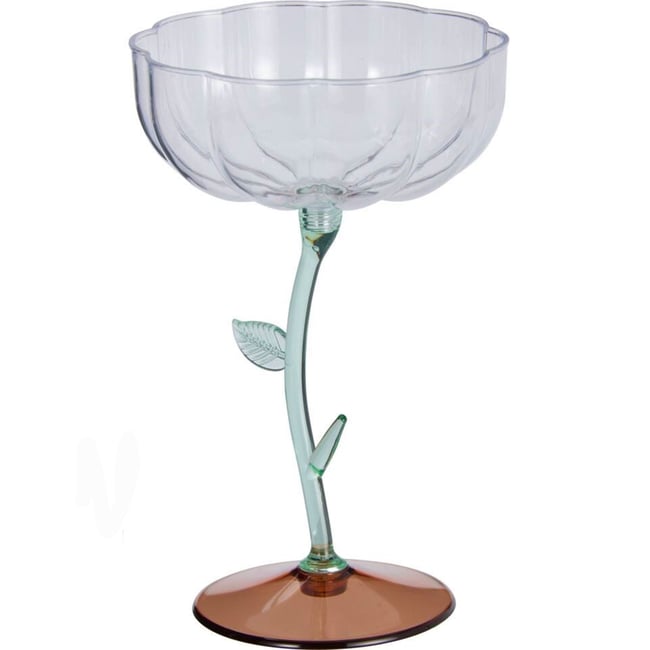 Verre à cocktail fleurs en plastique 24cl Couleur v021707 <span itemprop=