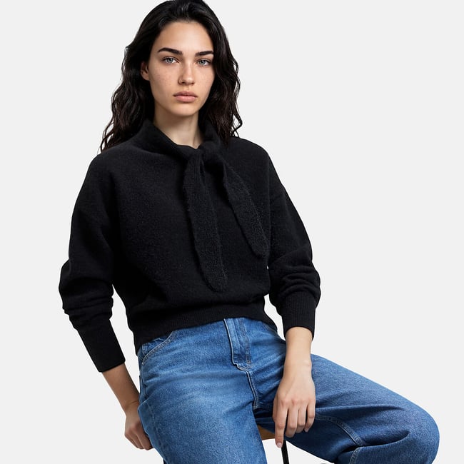 Pull à col écharpe à nouer  - LA REDOUTE COLLECTIONS