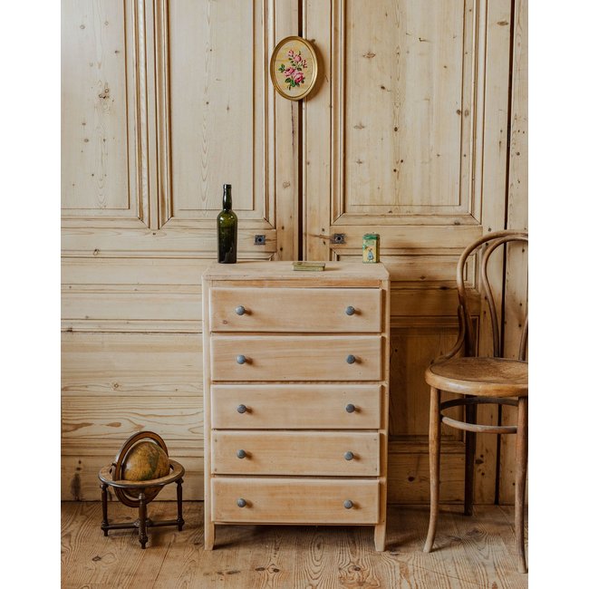 Chiffonnier en bois Valery N°93 - Bon état Couleur bois clair <span itemprop=