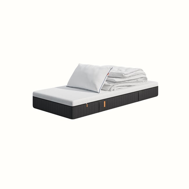 Pack Matelas Original Lite + Oreiller Original Confort + Couette Couleur blanc/gris <span itemprop=