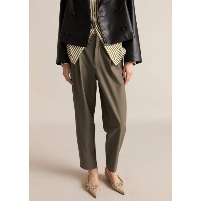 Pantalon droit taille normale vert <span itemprop=
