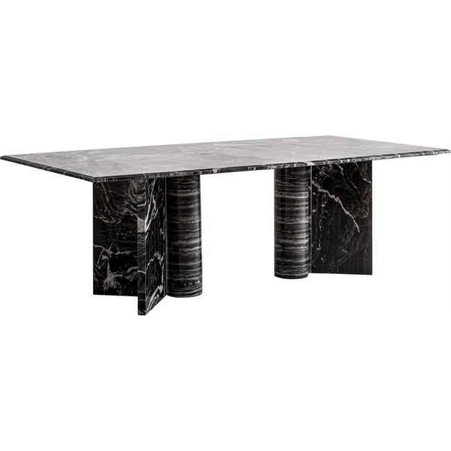 Table de salle à manger en marbre  brillant Couleur noir marbre brillant <span itemprop=
