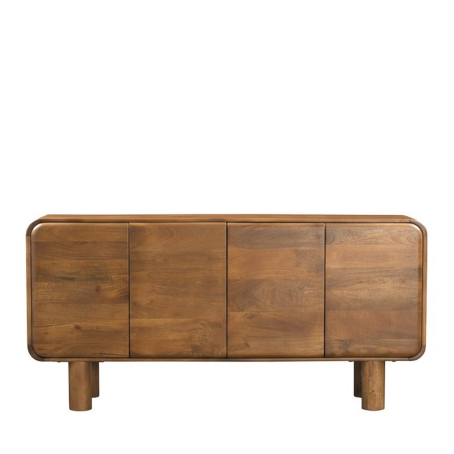 Buffet 4 portes en bois massif L160cm- SIRA Couleur bois foncé <span itemprop=