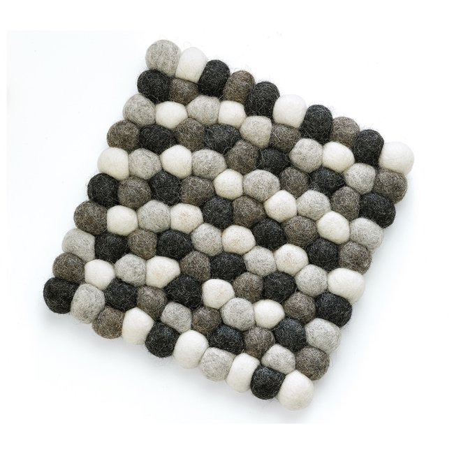 Dessous de plat Lana Grigio carré Couleur noir <span itemprop=