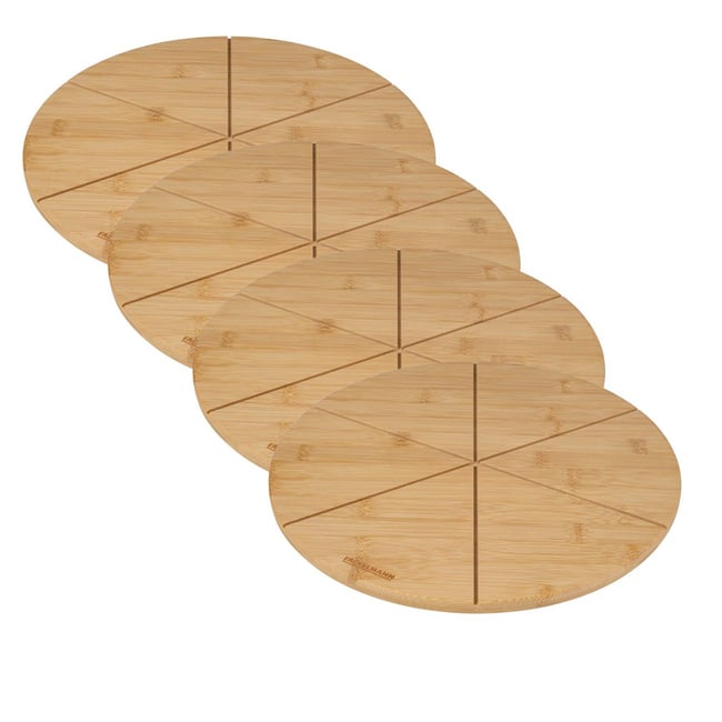 Set de 4 planches à pizza en bois BOISSELERIE bois <span itemprop=