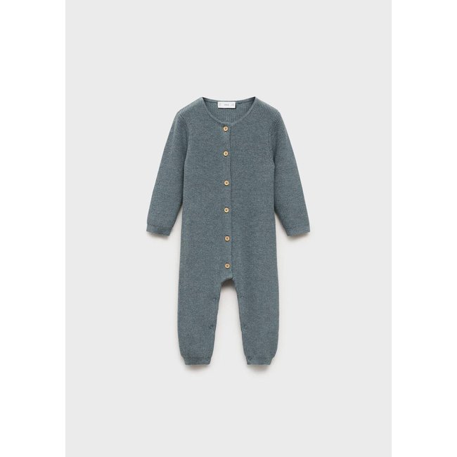 Combi-pantalon maille bleu pétrole <span itemprop=