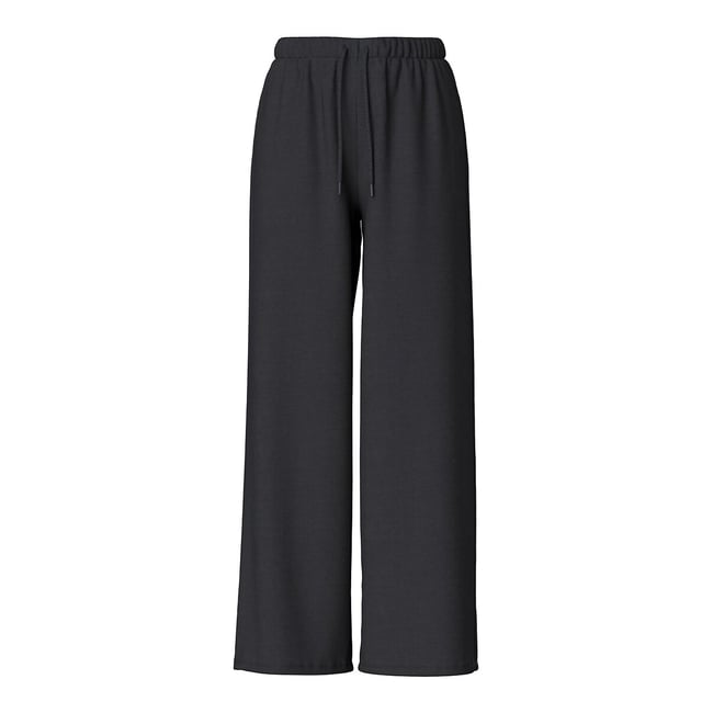 Pantalon large taille élastiquée noir <span itemprop=