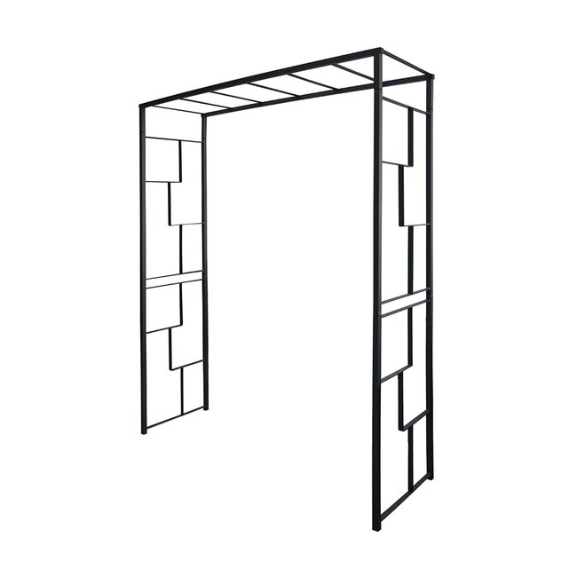 Arche de jardin Linéale en acier anthracite grand modèle + 4 supports à enfoncer gris <span itemprop=