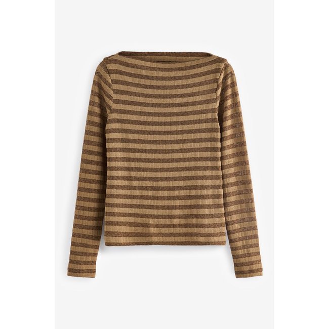 Haut texturé et encolure bateau naturel <span itemprop=