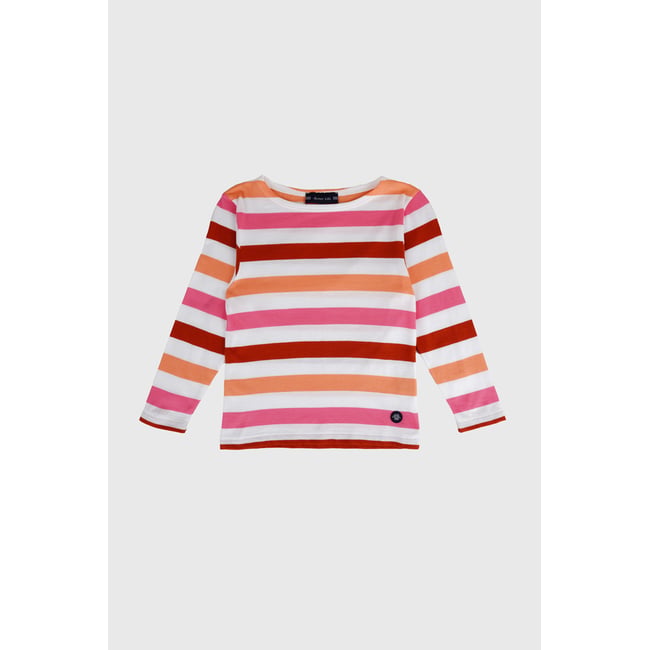 Marinière multicolore en coton léger KIDS blanc/petunia/ketchup/dese <span itemprop=
