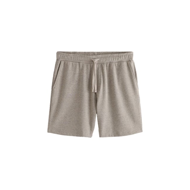 Short en jersey à rayures marron <span itemprop=