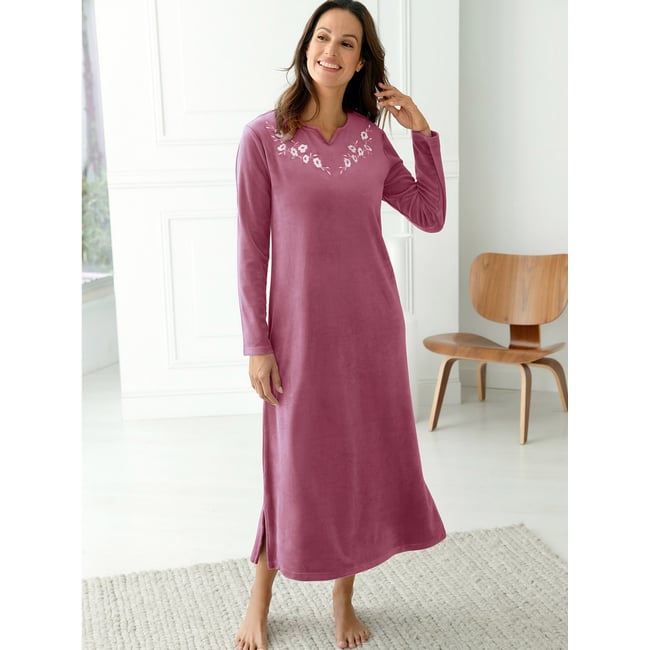 Robe d'hôtesse maille velours rose <span itemprop=