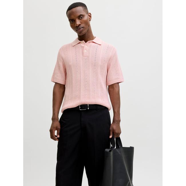 Polo Tricoté rose - impatiens pink <span itemprop=