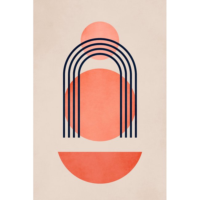 Tableau dessin Bauhaus abstrait - HEXOA
