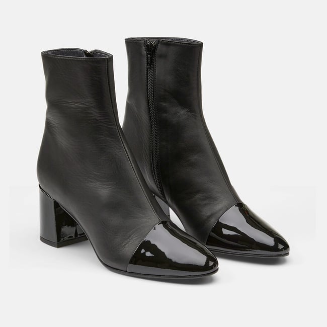 Bottines en cuir, à talons, DONIAMA noir <span itemprop=