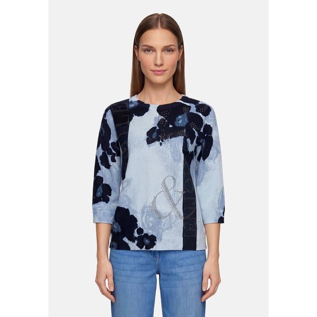 Pull-over en maille à manches chauve-souris light blue/blue <span itemprop=