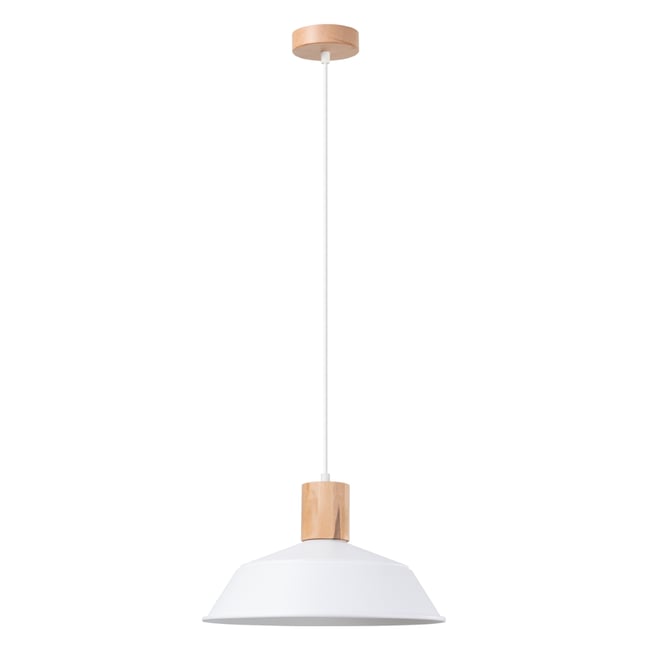 Suspension Acier Blanc E27 1 Fano Couleur blanc <span itemprop=