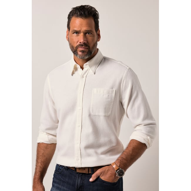 Chemise en flanelle à carreaux blanc crème <span itemprop=