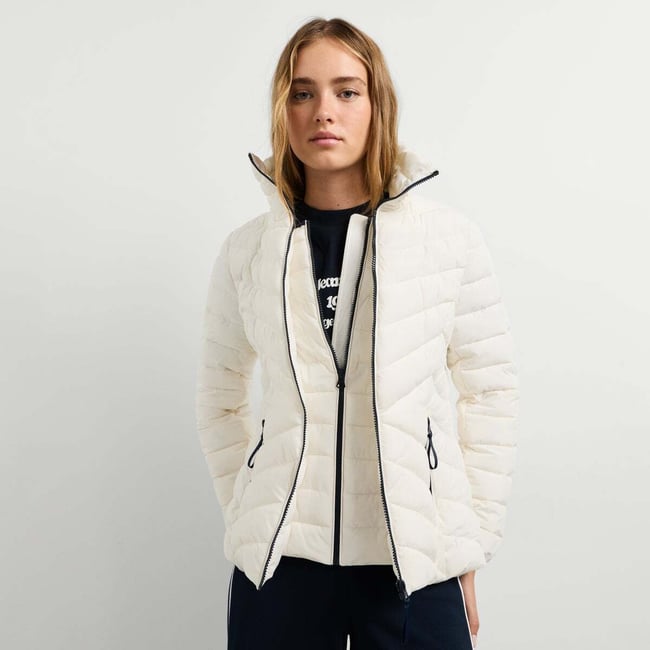 Doudoune Matelassée Imperméable blanche mousse <span itemprop=