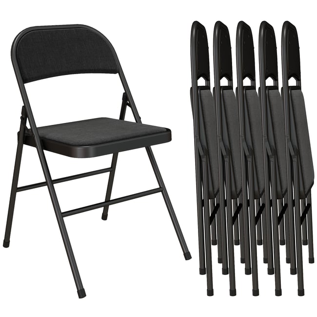 Chaise pliante Polyester Noir noir <span itemprop=