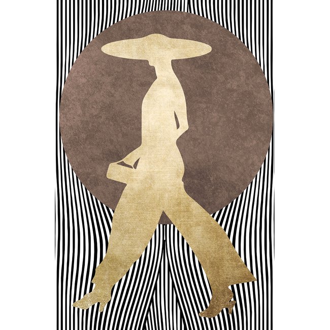 Tableau silhouette femme à chapeau - HEXOA