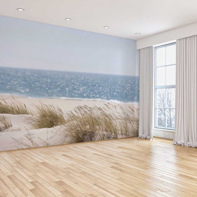 Papier peint mer scintillante Couleur intissé <span itemprop=