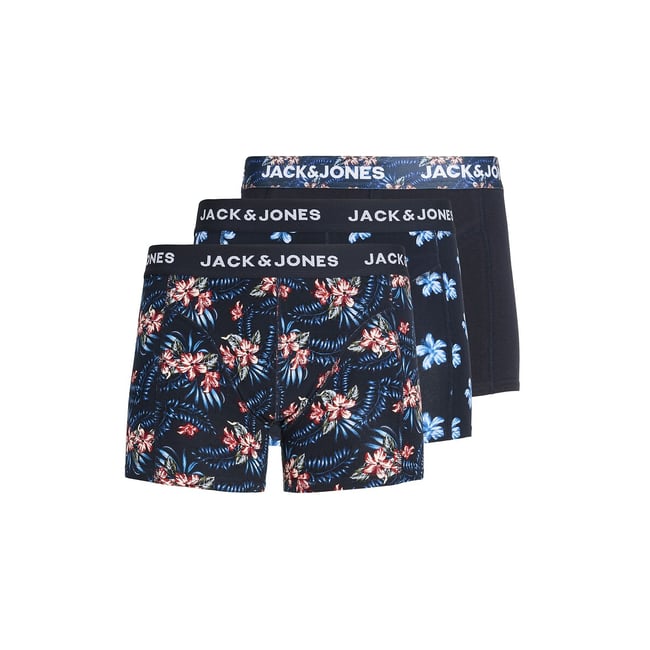Confezione da 3 boxer 1 tinta unita + 2 stampati blu scuro JACK & JONES