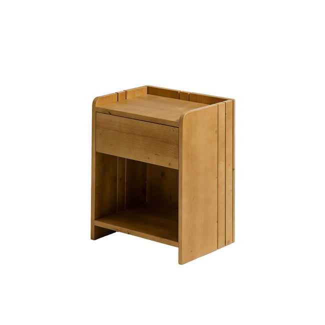 Table de chevet en sapin massif naturel - CAROLE Couleur marron clair <span itemprop=