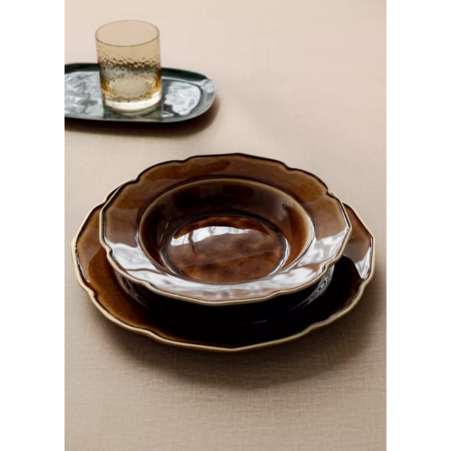 Assiette creuse grès vagues - MANGO HOME