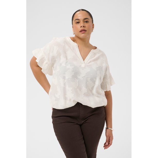 Blouse à manches courtes coupe regular blanc chalk <span itemprop=