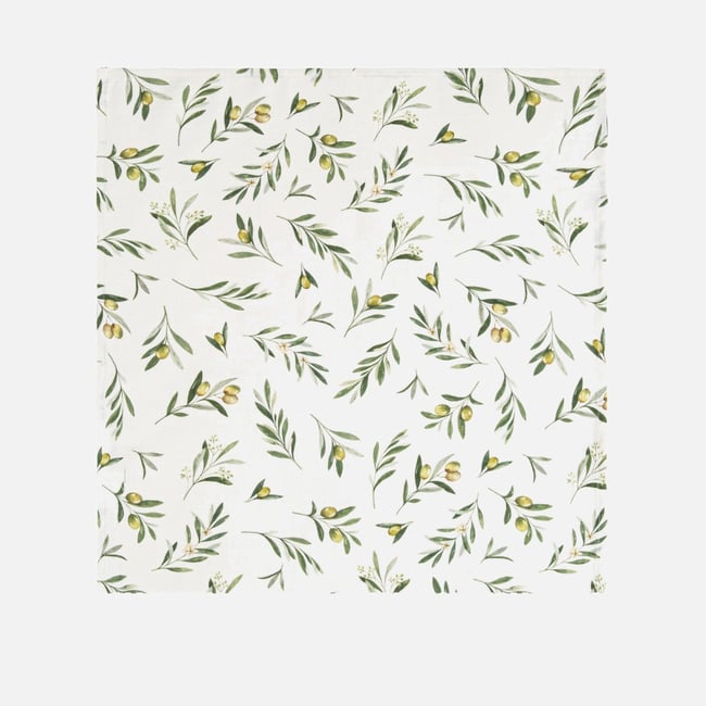 Lot de 6 serviettes de table imprimées OLIVES vert <span itemprop=