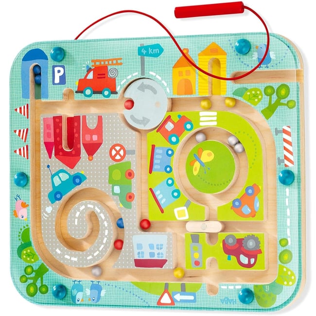 Jeu magnétique Ville Labyrinthe bleu <span itemprop=