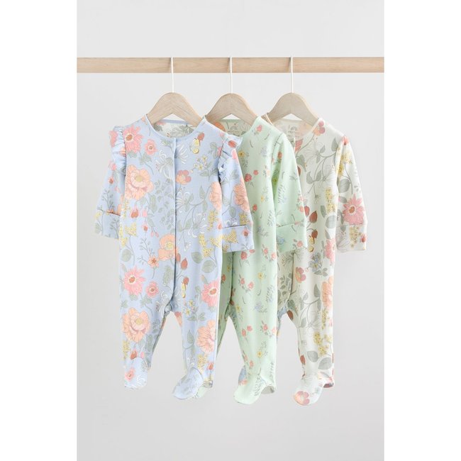 Dors-bien à imprimé floral, lot de 3 bleu <span itemprop=
