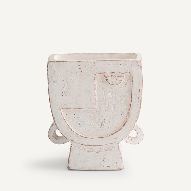 Jarra de rosto modelo pequeno H26 cm, Atali branco <span itemprop=