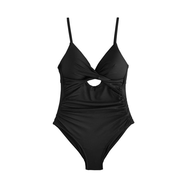 Maillot de bain gainant avec découpes noir <span itemprop=
