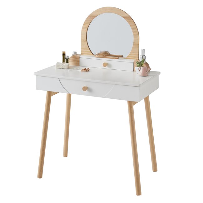 Grande coiffeuse Suzie Couleur blanc - bois <span itemprop=