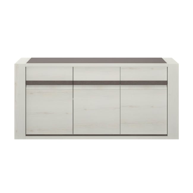 Buffet 3 portes 190cm avec tablettes Couleur beige <span itemprop=