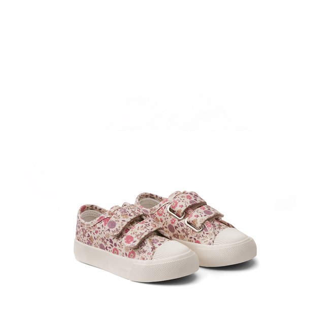 Leinen-Sneaker mit Klettverschluss ecru/rosa LA REDOUTE COLLECTIONS
