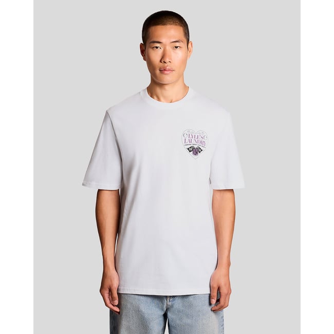 T-shirt graphique poitrine blanc <span itemprop=