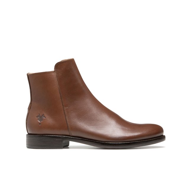 Boots cuir NORMAN VGT cognac <span itemprop=