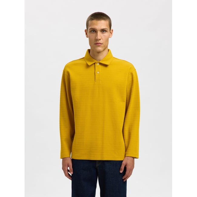 Polo À Manches Longues jaune - gold flake <span itemprop=