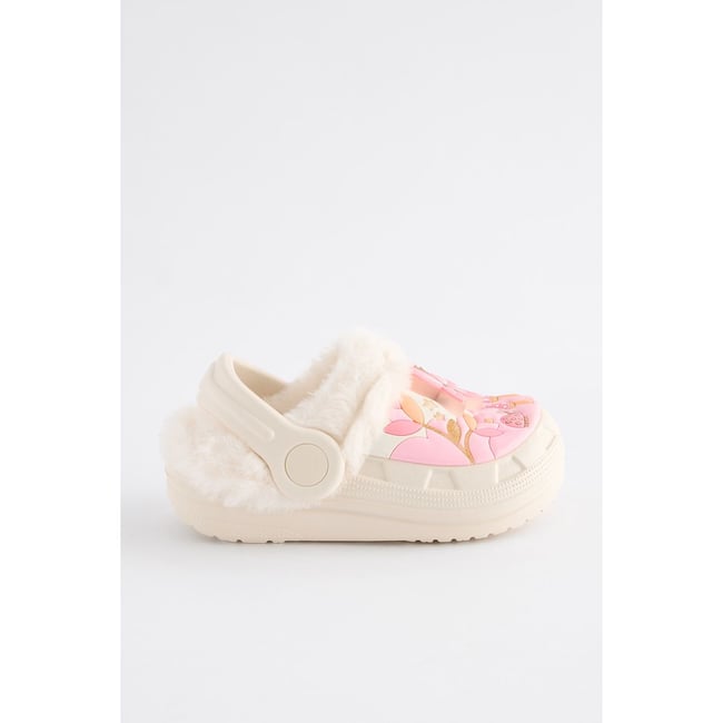 Chaussons style sabots doublés crème <span itemprop=